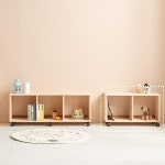 이동식 바퀴달린 1단 2칸 오픈형 낮은 수납장 책장 벤치 의자 원목책꽂이 : 홈앤퍼니