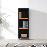 바퀴달린 이동식 3단 투톤 진열 디피 선반 수납 책장 인테리어 거실꾸미기 : 홈앤퍼니