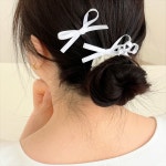 미니 트리플 리본 헤어클립 집게핀 : JFACTORY
