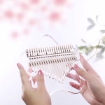 칼림바 어쿠스틱 마호가니 엄지 거문고 21음 어린이 크리스탈 클리어 여학생 핑거프린트 초등학생이 배우기 쉽고 저렴한 휴대용 악기 : 원데이... 