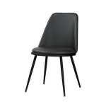 스틸 철제다리 원형 라운드 등받이쿠션 인조가죽 체어 의자 인테리어소품 : 홈앤퍼니