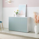 컬러가구 핸드리스도어 1200 소품진열 거실장 TV장 수납장 TV수납장 TV다이 : 홈앤퍼니