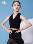 Sikasso 라틴 댄스 연습 드레스 여자 프로 스플릿 여름 등받이 블랙 탑 G1144 : 아호구대