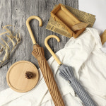 포유렐라 원목 파스텔 16살대 튼튼한 장우산 접이식 대형 우산 : 포유렐라