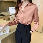 프릴 여성 레이스 쉬폰 시스루 리본 셔츠 민소매 린넨 반팔 새틴 여름 빅 카라 블라우스 실크 긴 소매 패션 탑 기본 숙녀 탑스 의류 : 믿음존