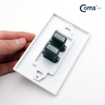 Coms HDMI 월 플레이트, HDMI F 2Port, WALL PLATE, 벽면 벽부 판넬 매립 설치, 모듈장착 SP320 : 제이제이컴