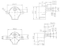 DC 12V 마이크로 30BYJ46 스테핑 스테퍼 저소음 모터 2 상/4 상 100ohm/ 130ohm/ 200ohm 지능형/에어컨/팬 : 쇼팡왕스토어