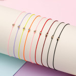 14K 실크볼 팔찌 발찌 1+1 사계절 형광 네온 파스텔 실팔찌 매듭팔찌 16종 : 준주얼리