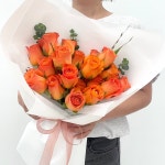 생화 주황 장미 20송이 졸업식 축하 꽃다발 : 플렌트마켓