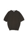 [Steady Every Wear] Easy Round Neck Half Sleeved Knit Dark Grey, 스테디 에브리 웨어 이지 라운드넥 하프 슬리브 니트 : 어데케이드