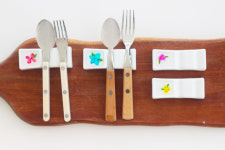 [핸드메이드] 블룸마젤 압화 수저받침대 SET 4pcs (수국, 공조팝) : 블룸마젤