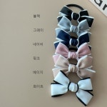 (3+1) 로이 6컬러 실키 리본 헤어끈 고무줄 집게핀 : 디어베샤