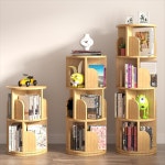 책장 모듈 회전 7단 전면 360도 홈 거실 모든 단단한 나무 그림책 랙 간단한 선반 바 : 바이쥬시