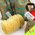 (털방울드림) 코코니 벨벳 자이언트얀 가방 1kg 루피 망고실 핸드 핑거니팅 빅얀 뜨개실 : 청송뜨개실