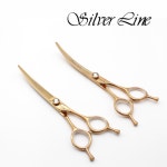 실버라인 톱니 슬림커브가위 (6.5인치) 얼굴컷 디테일 컷 셀프미용 말티즈 푸들 머즐 : 엣지펫
