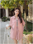 헤이리라 핑크셔츠 반바지 코디세트 러블리 3XL 빅사이즈 : 헤이리라