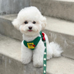 DDD MADE  그린 빈티지 키치 커스텀하네스 강아지하네스 애견 가슴줄 하네스 핸드메이드 새끼강아지하네스 맞춤제작 : 댕댕댕공방