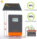 태양열발전기 PowMr태양광 충전 컨트롤러 100 MPPT 20A 30A 40A 12V24V 배터리 자동 PV 입력 100VDC 태양 전지 패널용 작업 시간 설정... 