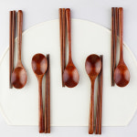 오브쿡스 네이처 우드 옻칠 수저세트 5인 한식 나무 숟가락 젓가락 세트 : 오브쿡스