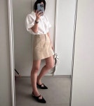 세일 (베이지 s 당일)/메인스테이 엘 미니 스커트 : 르웬