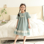 유아 아동 여름 반팔 여아 공주 원피스 잠옷 로망스BL(60수아사순면) : 토토와모모