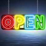 영업중 어서오세요 기본형  네온 사인 간판 LED 오픈사인 OPEN 전광판 조명 개업선물 : LED보드나라