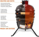 Jomo KAMADO  세라믹 숯불 그릴 32cm 캠핑 야외 바베큐 파티 : 세화하우스