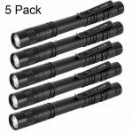손전등 d2 5pcs xpe-r3 led 휴대용 포켓 펜 라이트 토치 램프 클립 후레쉬 : 지우단