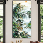 풍수 산수화 풍경화 그림 풍경그림 거실 현관 인테리어 액자 개업 집들이 부모님선물 : 하루애디자인