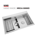 한스싱크 핸드메이드 싱크볼 MEGA 8866D 사각싱크볼 : 한스싱크
