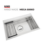 한스싱크 핸드메이드 싱크볼 MEGA 8866D 사각싱크볼 : 한스싱크