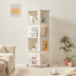 스테이 회전책장 3단 4단 E0 전면 이동식 유아 아동 책꽂이 교구장 : 나무뜰