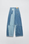 ZARA 자라 Z1975 와이드 레그 하이웨이스트 패치워크 6164/104 : 해크니