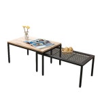 가정 스틸 원목 확장형 사각 좌식 소파테이블 거실가구 보조테이블 좌탁 : 홈앤퍼니