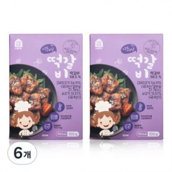 홈앤키즈 먹보대장 유아반찬 떡갈비 × 100g 6개 : 에드우주