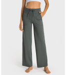 이앤디 여성 스트링 와이드핏 요가 팬츠 필라테스 필라테스복 헬스 피트니스 레깅스 긴바지 : 이앤디스토어