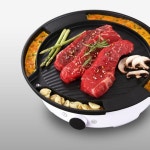 인덕션가능 감성캠핑 1인 가구 계란찜 치즈퐁듀 마늘구이 고기 스테이크 구이판 35cm : 에시카창고