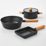 모던하우스 까망 우드핸들 냄비 프라이팬 3P 세트  (양수냄비18+웍24+계란말이13x18) CK0123014 : 뉴코아 일산점 모던하우스