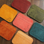 여성 카드지갑 수제가죽 천연 소가죽 얇은 디자인 고양이 이니셜각인 : 일로레더