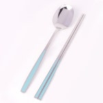 한일스텐레스 세라믹 컬러 1인 수저세트 숟가락젓가락 한식커트러리 : 샵앤하우스