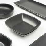 체크 흑 검정 무광 멜라민 그릇 접시 원형 굽 찬기 1호 업소용 식당용 : 다담키친