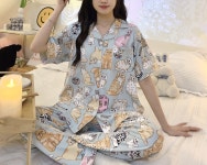 S0072 토리잠옷 멋쟁이 고양이3피스 사계절 잠옷세트 홈웨어 : 모아하루