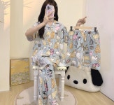 S0072 토리잠옷 멋쟁이 고양이3피스 사계절 잠옷세트 홈웨어 : 모아하루