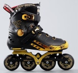 성인용인라인스케이트 성인 인라인 롤러 조정 가능한 스케이트 여자 남자 블랙 골드 훈련 Pantines 품질 PVC 야외 거리 : 깡통마켓몰