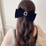 호박마차 블랙 벨벳 여신 더블 큐빅 왕리본 17cm 전체묶음 자동핀 : 호박 마차