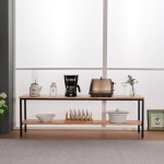 모던 철제 원목 슬림 좁고긴 낮은 전시선반 1500x490 깔끔한 간단 느낌 : 누리스마일