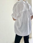 린넨 워싱 반팔 블라우스 여유있는 기장 시원 여름 셔츠 아이엔지 : MI:U 미유