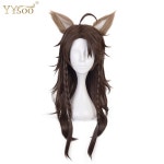 YYsoo 긴 갈색 남자 코스프레 가발과 Bangs 합성 물결 모양의 머리 기계 헤어 클립으로 할로윈가 발을 만들었 아니 레이스가 발 : 와이디닷컴
