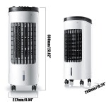 책상용에어컨 냉풍기  가정용 물 이동식 휴대용 에어컨 60W 220V 2 탱크 컨디셔닝 팬 가습기 쿨러 냉각 타이머 냉매 5 개 포함 : 에스제이닷