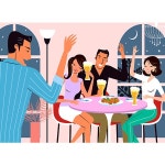모임 술자리 건배 맥주 파티 주점바 호프 식당 노래방 파티룸 와인 소주 막걸리 파르텔 벽지 시트지 롤스크린 : 으뜸데코